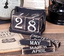 Vintage Perpetual Wood Calendar Set