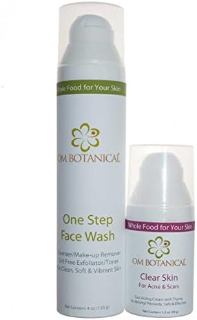 Organic Acne Solution Kit with One Step Face Wash and Clear Skin Acne Solution and Scar Reducer