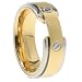 316L Stainless Steel Ring with IP Gold Plating and screw. Comfort Fit. Width: 8mm