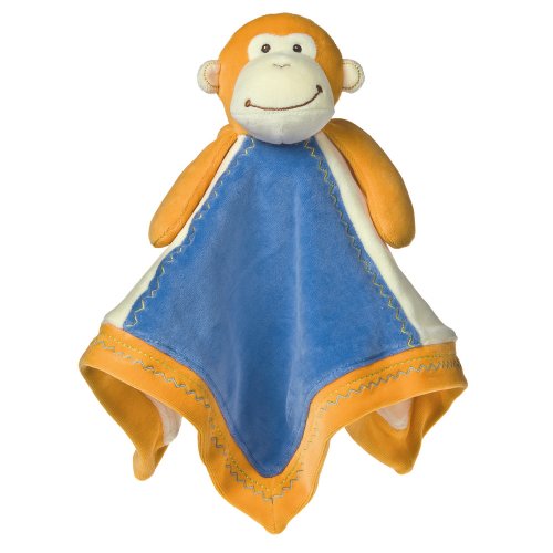 Mary Meyer Earthmates 100-Percent Organic, Monkey Baby Blanket, Orange, 16-Inches x 16-Inches