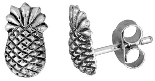 Tiny Sterling Silver Pineapple Stud Earrings