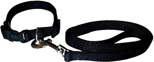 Zone 70 Dog Collar and Leash Set, Black in Small, Medium and Large (Large)