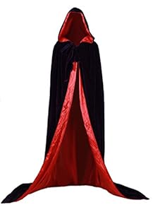 AngelWardrobe Halloween Hooded Cloak MEDIEVAL Various Colors Wedding Cape SCA Purple-Red XXXL