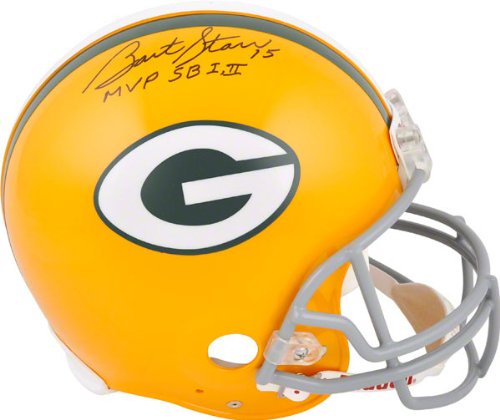Bart Starr Autographed Helmet | Details: Green Bay Packers, Riddell Pro Line Helmet, with 