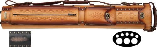3 Butt and 5 Shaft Tooled Pool Cue Cases Color: Rust by InStroke