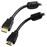 High Speed 1.4 HDMI with Ethernet Gold Plated Cable w/ Ferrites Supports 3D + Audio Return Channel f