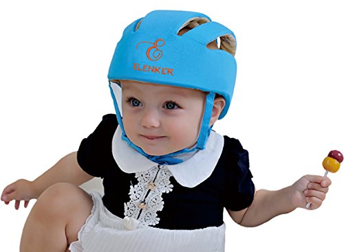 ELENKER Baby Children Infant Adjustable Safety Helmet Headguard Protective Harnesses Cap Blue
