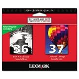Genuine NEW Lexmark (18C2229) #36 and #37 Return Program Ink Cartridge Combo