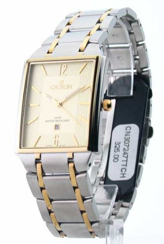 Croton Steel Ultra Thin Two Tone Date Watch (CN307247TTCH)