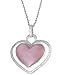 14K White Gold Hand-Crafted Designer Heart-Shaped Pendant, Enhanced with Pave Set Diamonds and Rose Pearl, Sliding on a 16'' Cable-Chain Necklace.(GH-Color, SI-Clarity, c.t.t.w. 0.31CT ).