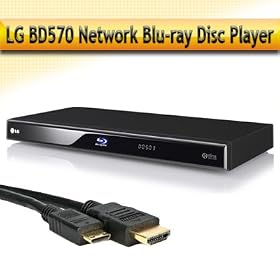 LG BD570 Network Blu-ray Disc Player Plus Bonus 6FT HDMI Cable 