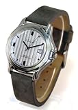 ANTON RUSANO Men's Silver-Tone Quartz Watch with Gray Leather Strap. Model: AR-1029M