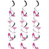 Creative Converting Dizzy Danglers Martini Glass and High Heels Hanging Party Decor