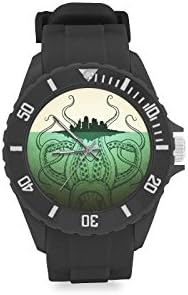 Special Design Scary Kraken Octopus Attacking Ship Custom Kids' Round Rubber Sport Watch