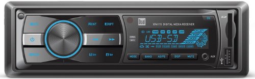 Dual XR4115 In-Dash MP3, WMA Mechless Digital Media Receiver with USB, 3.5mm and SD Card Inputs