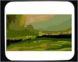 Decorated Mouse Pad with green, rural, impressionistic