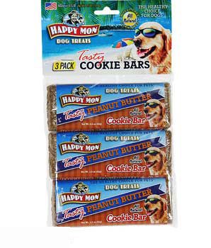 More image Happy Mon Tasty Island Peanut Butter Cookie Bar 3pk (Catalog Category: Dog / Dog Treats)