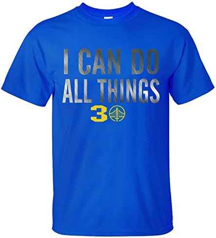 Men's Cool Warriors Curry #30 I Can Do All Things Short Sleeve T-Shirt blue S