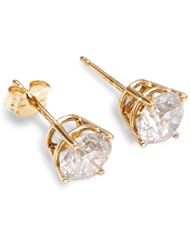 0.60 CT Diamond Stud Earrings 14k Yellow Gold (H-I, SI-2)