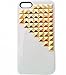 Punk Pyramid Studs and Spikes Mobile Phone Case for iPhone 5 Studs Cell Phone Case White Golden