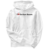 I love Go-Kart Racers Sports Mens Hoodie (White, Sizes X-Small - XXX-Large)