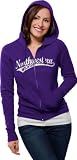 Northwestern Wildcats Women's Distressed Tail Sweep Full Zip Hooded Sweatshirt