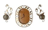Vine Wall Clock w Sconces