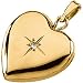 14K Yellow Gold Heart Design Diamond Locket