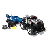 1:18 Crazy Hauler Gray Electric RTR RC Remote Control Truck With Boat And Trailer (Color... by World Tech Toys