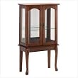 New Beautiful Wood Curio Cabinet With Glass Doors, Glass Shelves and Mirrored Back