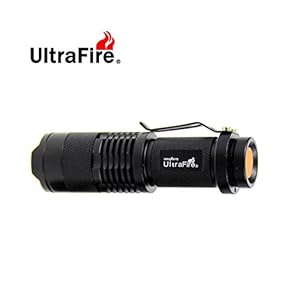 UltraFire® 7W 200LM Mini CREE LED Flashlight Torch Adjustable Focus Zoom Light Lamp-Black(3 mode)