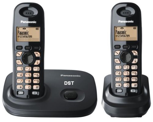 Panasonic KXTG7302 DECT Digital Cordless Telephon Twin Pack  - Black