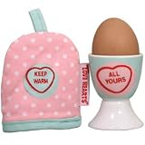 Love Hearts Egg Cups and Egg Cosies