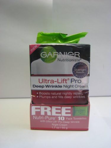 GARNIER ULTRA LIFT PRO DEEP WRINKLE NIGHT CREAM FREE 10 PACK TOWELETTES
