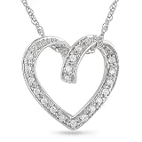 1/10 ct.t.w. Diamond Heart Pendant in 10k WG, JKL, I2-I3, 17