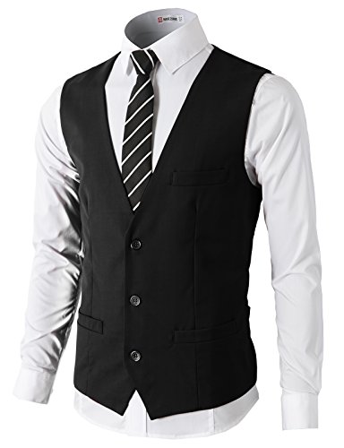 H2H Mens Formal Slim Fit Premium Business Dress Suit Lightweight Vests