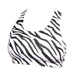 Novelty Zebra Print Black and White Sports Bra, cotton spandex jersey cotton, imprintable,, Medium