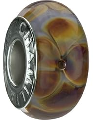 Authentic Chamilia Silver Topaz Blooms Murano Charm - Retired