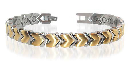 New Stainless Steel Magnetic Heart Golf Bracelet 7.5