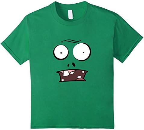 Kids GHASTLY ZOMBIE FACE (white) T-Shirt 4 Kelly Green