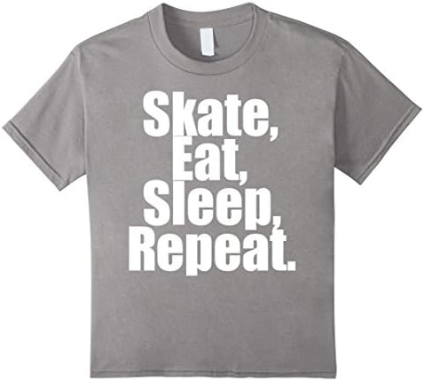 Kids Skate Eat Sleep SKATEBOARD van electric T-shirt nickel gift 8 Slate