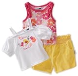 Vitamins Baby Baby-Girls Infant Life Is Tweet 3-Piece Short Set, Yellow, 12 Months