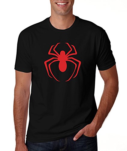 Men's Black Spider Man Red Logo T Shirt