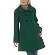 Mossimo® Black: Long Pleated Wool Coat - Green Marker