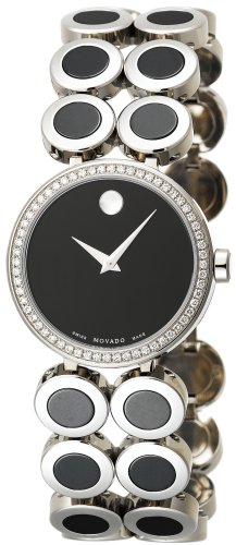 MOVADO Watch:Movado Women's 606096 Ono Stainless-Steel And Ceramic Bracelet Watch Images