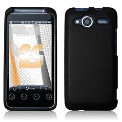 Black Rubberized Hard Phone Cover for HTC EVO Shift 4G