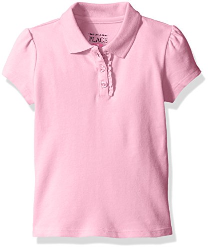 The Children's Place Girls Short Sleeve Uniform Polo Shirt, Sparkle Pink
