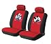 New Mickey Mouse Universal Car Front Seat Cover - 6pcs Full Set... *Red* - Free Gift of Non-slip Dash Grip Pad Mat