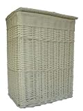 from Claris Rectangular White White Wicker Laundry/Linen Basket With Lining Large