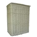 Rectangular White White Wicker Laundry/Linen Basket With Lining Large